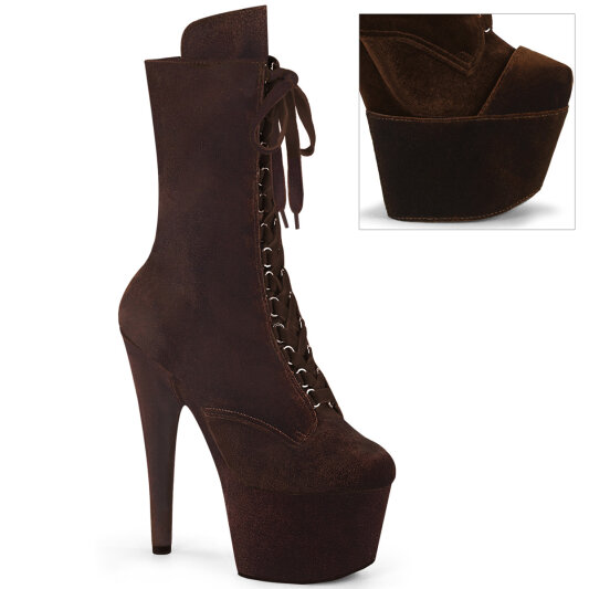 Pleaser ADORE-1045VEL Bottines à plateforme Velours Marron EU-42 / US-12