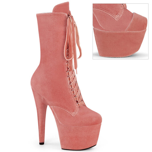 Pleaser ADORE-1045VEL Bottines à plateforme Velours Rose EU-36 / US-6