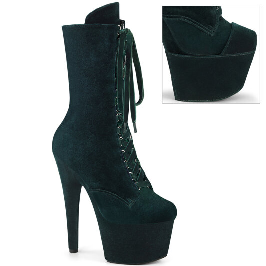 Pleaser ADORE-1045VEL Bottines à plateforme Velours Vert EU-35 / US-5
