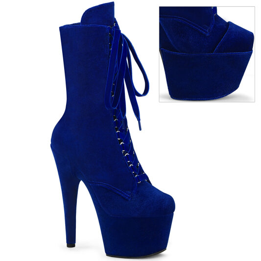 Pleaser ADORE-1045VEL Bottines à plateforme Velours Bleu EU-38 / US-8