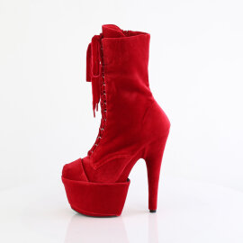 Pleaser ADORE-1045VEL Bottines à plateforme Velours Rouge EU-35 / US-5