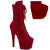 Pleaser ADORE-1045VEL Bottines à plateforme Velours Rouge EU-35 / US-5