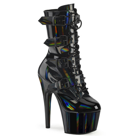 Pleaser ADORE-1046 Bottines à plateforme Revêtement laqué Holo Noir EU-40 / US-10