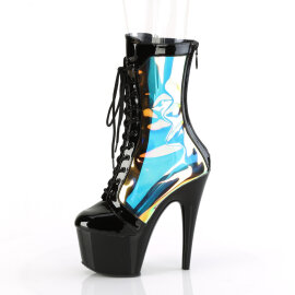 Pleaser ADORE-1047 Bottines à plateforme Revêtement laqué Holo Noir EU-41 / US-11