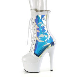 Pleaser ADORE-1047 Bottines à plateforme Revêtement laqué Holo Blanc EU-40 / US-10