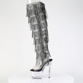 Pleaser ADORE-3019C-RSF Cuissardes à plateforme Transparent Strass Noir EU-36 / US-6