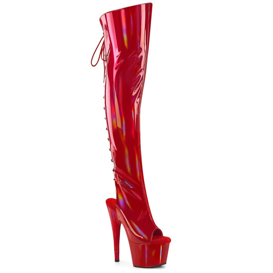 Pleaser ADORE-3019HWR Cuissardes à plateforme Holo Rouge EU-38 / US-8