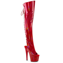 Pleaser ADORE-3019HWR Cuissardes à plateforme Holo Rouge EU-38 / US-8