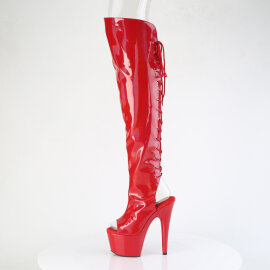 Pleaser ADORE-3019HWR Cuissardes à plateforme Holo Rouge EU-38 / US-8