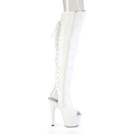 Pleaser ADORE-3019HWR Cuissardes à plateforme Holo Blanc EU-44 / US-14