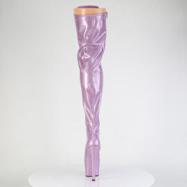 Pleaser ADORE-3020GP Cuissardes à plateforme Revêtement laqué Paillettes Lilas EU-38 / US-8