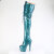 Pleaser ADORE-3020GP Cuissardes à plateforme Revêtement laqué Paillettes Vert Bleu EU-35 / US-5