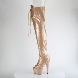 Pleaser ADORE-3021GP Cuissardes à plateforme Revêtement laqué Paillettes Or EU-43 / US-13