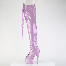 Pleaser ADORE-3021GP Cuissardes à plateforme Revêtement laqué Paillettes Lilas EU-44 / US-14