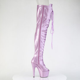Pleaser ADORE-3021GP Cuissardes à plateforme Revêtement laqué Paillettes Lilas EU-44 / US-14