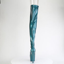 Pleaser ADORE-3021GP Cuissardes à plateforme Revêtement laqué Paillettes Vert Bleu EU-43 / US-13