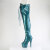 Pleaser ADORE-3021GP Cuissardes à plateforme Revêtement laqué Paillettes Vert Bleu EU-43 / US-13