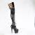 Pleaser ADORE-3055 Cuissardes à plateforme Revêtement laqué Noir EU-35 / US-5