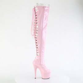 Pleaser ADORE-3063 Cuissardes à plateforme Revêtement laqué Paillettes Rose EU-35 / US-5