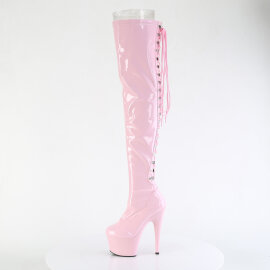 Pleaser ADORE-3063 Cuissardes à plateforme Revêtement laqué Paillettes Rose EU-38 / US-8