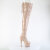 Pleaser ADORE-3850 Cuissardes à plateforme Revêtement laqué Beige EU-35 / US-5