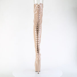 Pleaser ADORE-3850 Cuissardes à plateforme Revêtement laqué Beige EU-37 / US-7
