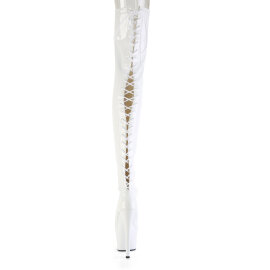Pleaser ADORE-3850 Cuissardes à plateforme Revêtement laqué Blanc EU-38 / US-8