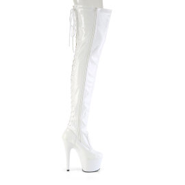 Pleaser ADORE-3850 Cuissardes à plateforme Revêtement laqué Blanc EU-38 / US-8