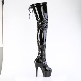 Pleaser ADORE-4000SLT Cuissardes à plateforme Revêtement laqué Noir EU-40 / US-10