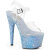 Pleaser ADORE-708LG Sandales à plateforme Transparent Paillettes Bleu EU-35 / US-5