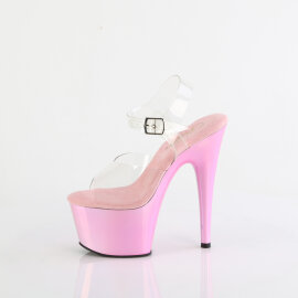 Pleaser ADORE-708LQ Sandales à plateforme Transparent Holo Rose EU-38 / US-8