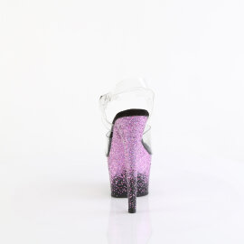 Pleaser ADORE-708SS Sandales à plateforme Transparent Paillettes Lilas EU-35 / US-5