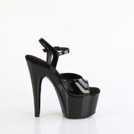 Pleaser ADORE-709GP Sandales à plateforme Revêtement laqué Paillettes Noir EU-37 / US-7