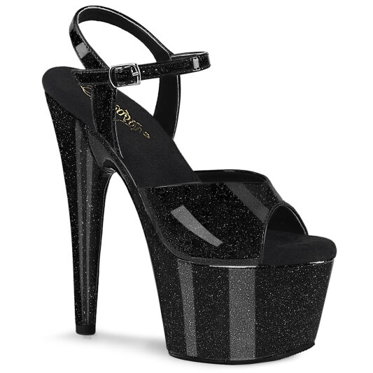 Pleaser ADORE-709GP Sandales à plateforme Revêtement laqué Paillettes Noir EU-38 / US-8