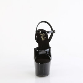 Pleaser ADORE-709GP Sandales à plateforme Revêtement laqué Paillettes Noir EU-40 / US-10