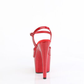 Pleaser ADORE-709GP Sandales à plateforme Revêtement laqué Paillettes Rouge EU-35 / US-5