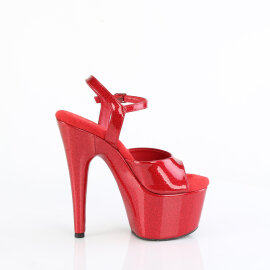 Pleaser ADORE-709GP Sandales à plateforme Revêtement laqué Paillettes Rouge EU-35 / US-5