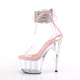 Pleaser ADORE-724RS Sandales à plateforme Transparent Strass Rose EU-37 / US-7