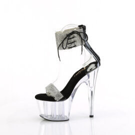 Pleaser ADORE-727RS Sandales à plateforme Transparent Strass Noir EU-35 / US-5