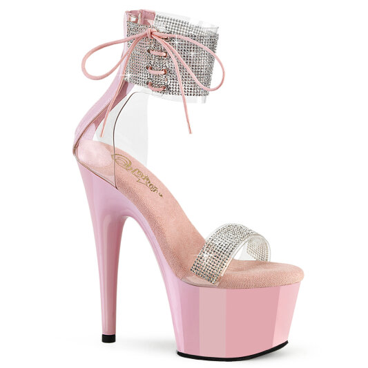 Pleaser ADORE-727RS Sandales à plateforme Transparent Strass Rose EU-38 / US-8