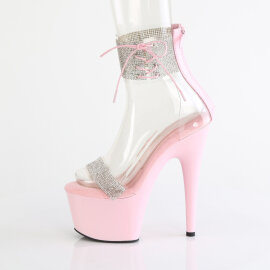 Pleaser ADORE-727RS Sandales à plateforme Transparent Strass Rose EU-38 / US-8
