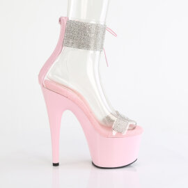 Pleaser ADORE-727RS Sandales à plateforme Transparent Strass Rose EU-38 / US-8