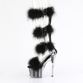 Pleaser ADORE-728F Sandales à plateforme Transparent Noir EU-35 / US-5