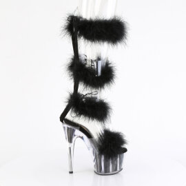 Pleaser ADORE-728F Sandales à plateforme Transparent Noir EU-35 / US-5