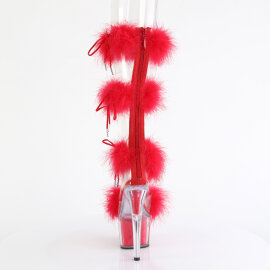 Pleaser ADORE-728F Sandales à plateforme Transparent Rouge EU-37 / US-7