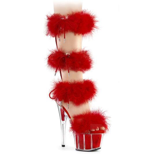 Pleaser ADORE-728F Sandales à plateforme Transparent Rouge EU-35 / US-5