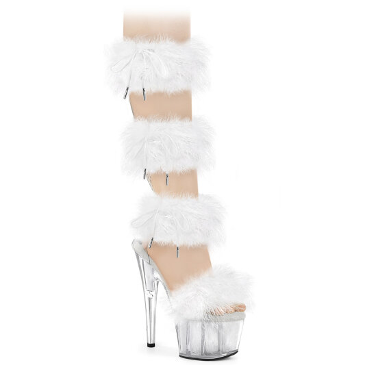 Pleaser ADORE-728F Sandales à plateforme Transparent Blanc EU-35 / US-5