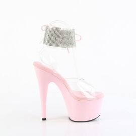 Pleaser ADORE-791-2RS Sandales à plateforme Transparent Strass Rose EU-37 / US-7