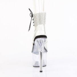 Pleaser ADORE-791-2RS Sandales à plateforme Transparent Strass Noir EU-39 / US-9