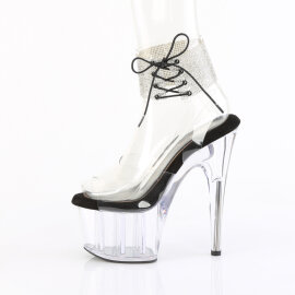 Pleaser ADORE-791-2RS Sandales à plateforme Transparent Strass Noir EU-41 / US-11